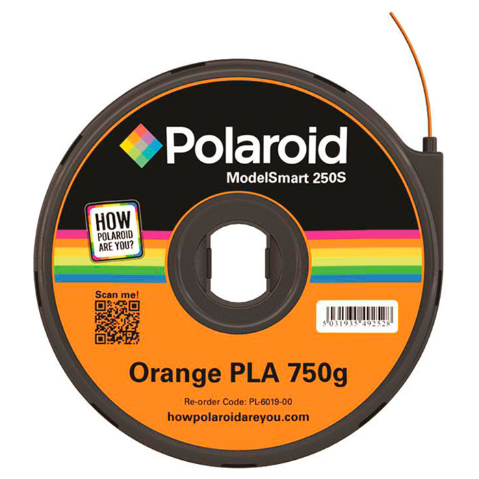 Пластик (филамент) для 3D принтера POLAROID ModelSmart 250S PLA 1.75mm, 0.75кг, Orange (3D-FL-PL-6019-00)