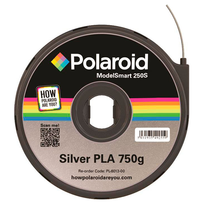 Пластик (філамент) для 3D принтера POLAROID PLA 1.75mm Silver (3D-FL-PL-6013-00)