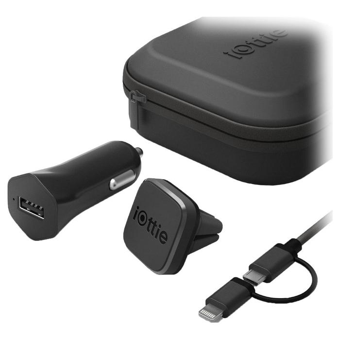 Автодержатель для смартфона IOTTIE iTap Magnetic Mounting and Charging Travel Kit (HLTRIO110)