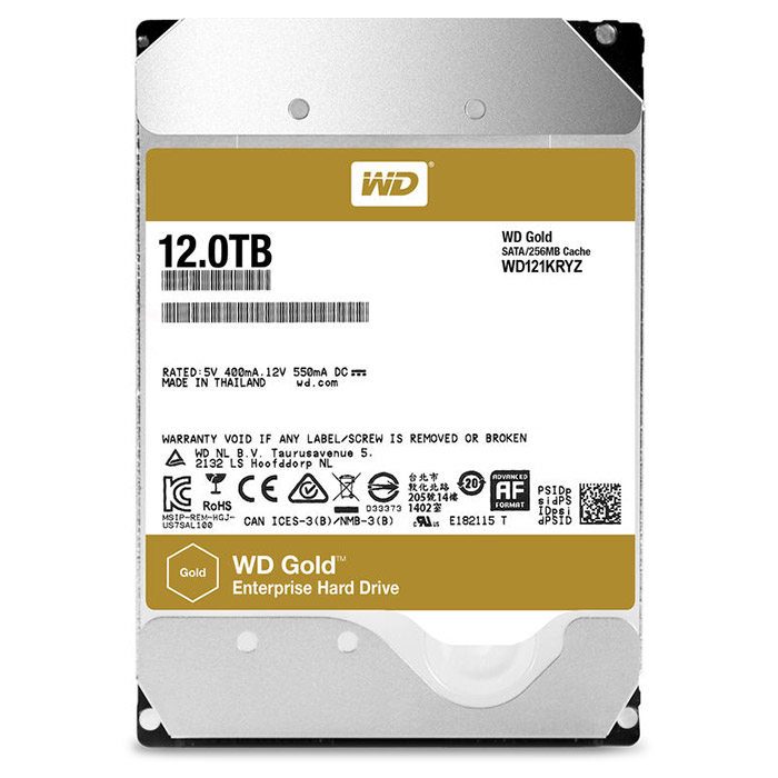 Жорсткий диск 3.5" WD Gold 12TB SATA/256MB (WD121KRYZ)