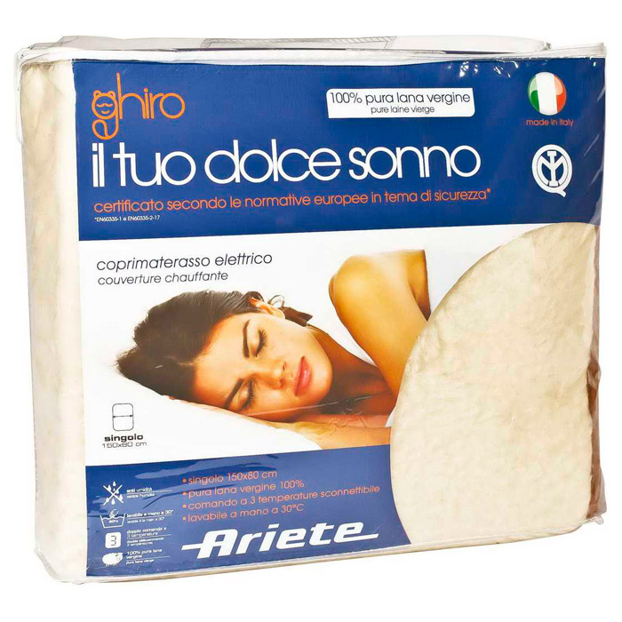 Электрическое одеяло ARIETE Single 100° Pure Wool (00B881400AR0)