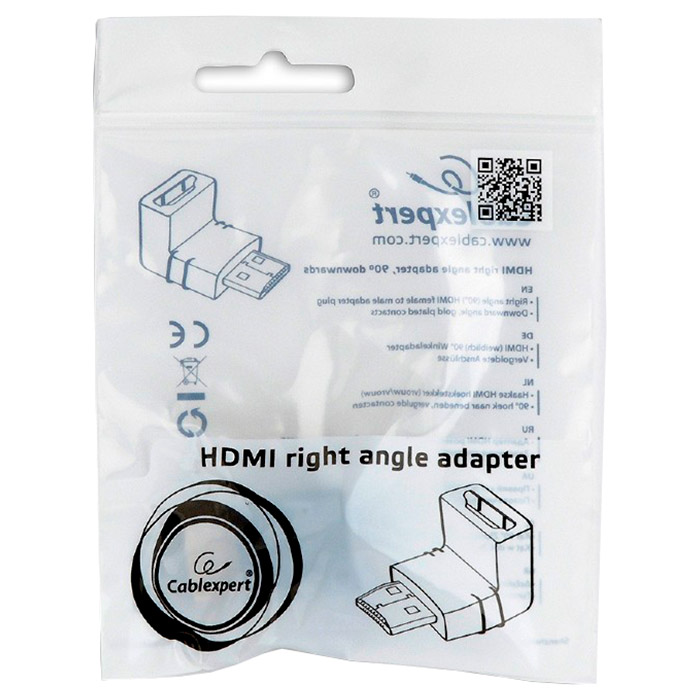 Адаптер кутовий CABLEXPERT HDMI Black (A-HDMI90-FML)