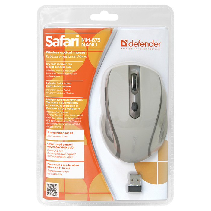 Мышь DEFENDER Safari MM-675 Beige (52677)