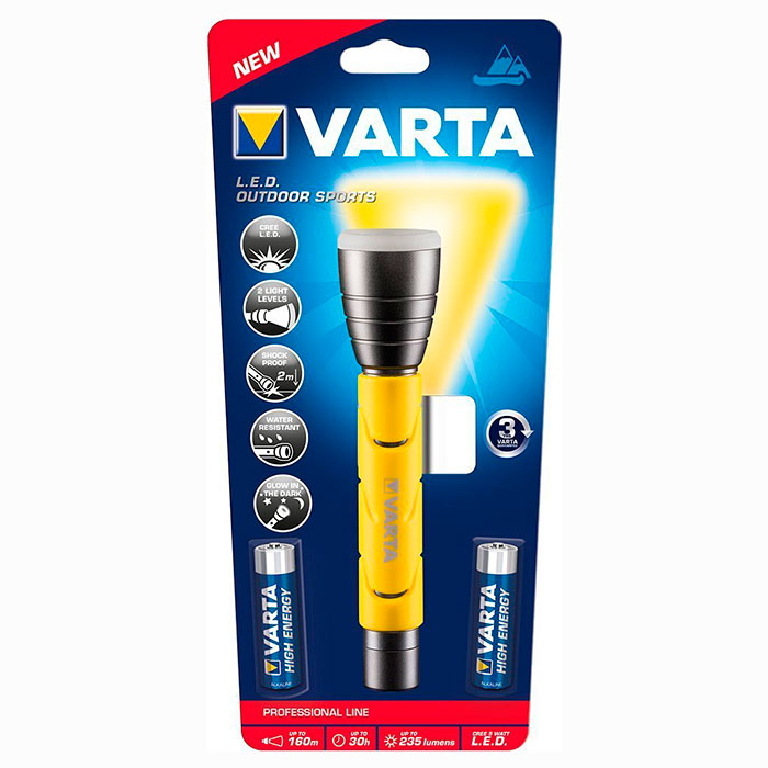 Фонарь VARTA LED Outdoor Sports Flashlight 2AA (18628 101 421)