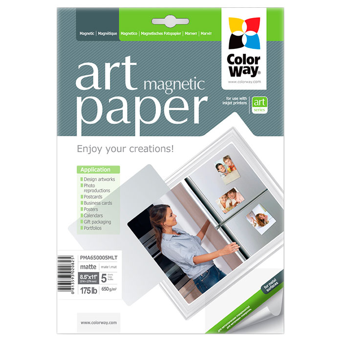 Бумага магнитная COLORWAY Art Magnetic Letter 650г/м² 5л (PMA650005MLT)