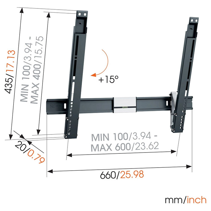Кріплення настінне для ТВ VOGELS Thin 515 ExtraThin Tilting TV Wall Mount 40"-65" Black (8395150)