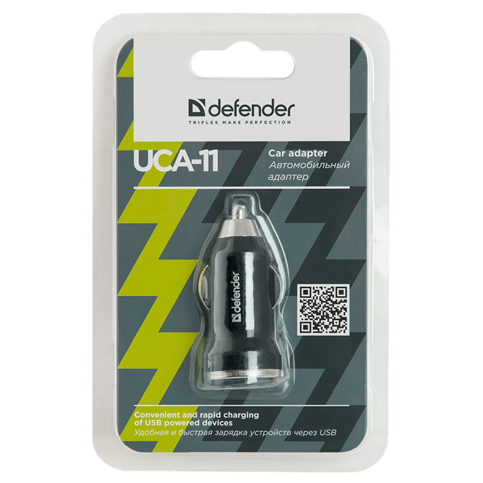 Автомобильное зарядное устройство DEFENDER UCA-11 1xUSB 5V/1A (83560)