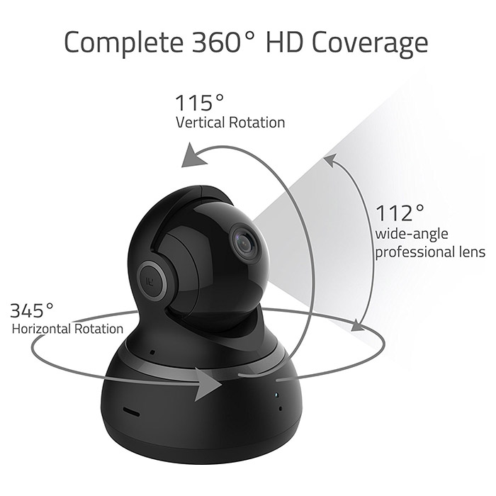IP-камера XIAOMI YI Dome Camera 360° 1080p International Version Black (YI-93006)