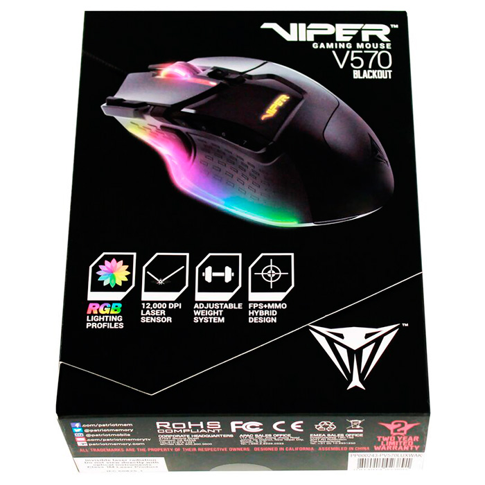 Мышь игровая PATRIOT Viper V570 RGB Blackout Edition (PV570LUXWAK)