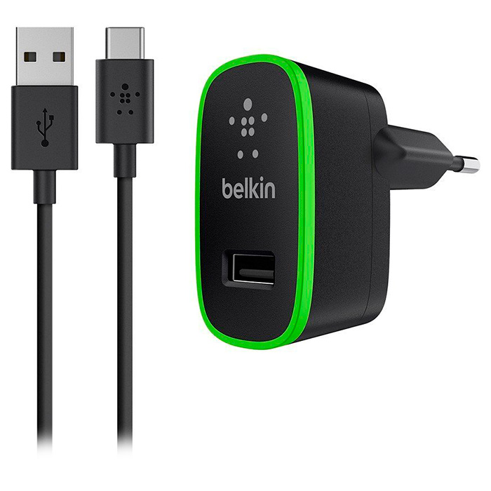 Зарядний пристрій BELKIN Home Charger with USB-C to USB-A cable (F7U001VF06-BLK)
