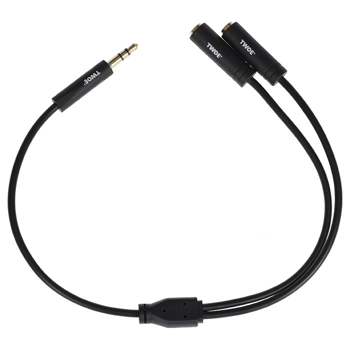 Спліттер 2E mini-jack 3.5mm (M) - 2xmini-jack 3.5mm (F) 0.15м Black (2E-W9697)