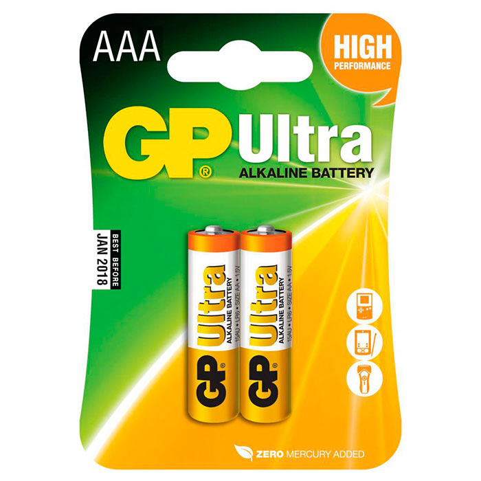 Батарейка GP Ultra AAA 2шт/уп (24AU-U2)