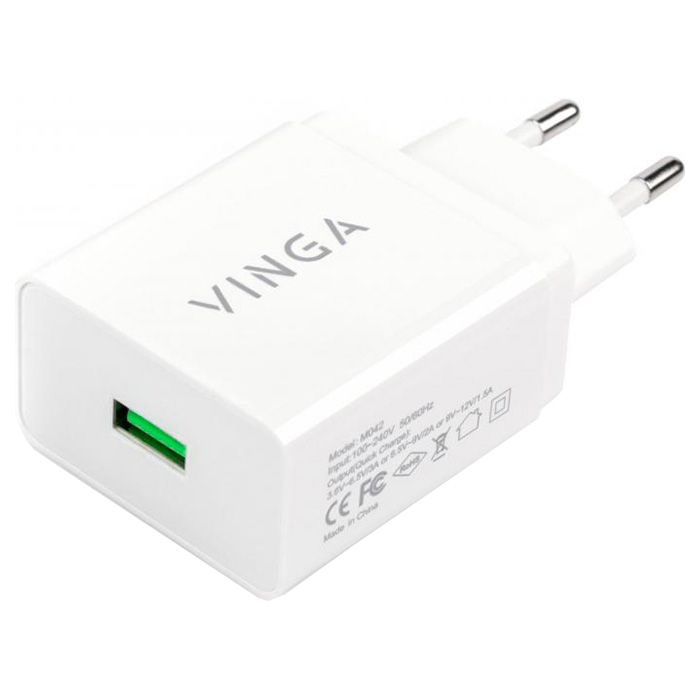 Зарядний пристрій VINGA QC3.0 (M042)