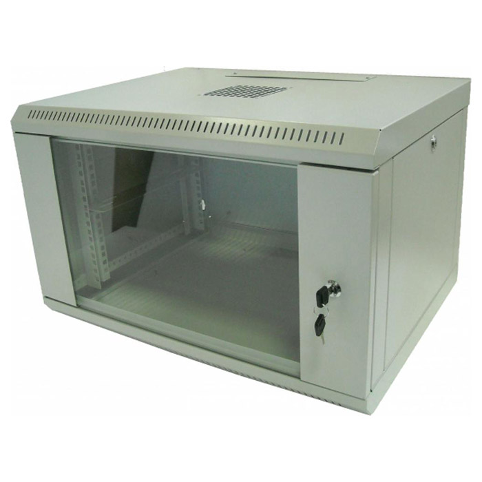 Настінна шафа 19" HYPERNET WMNC66-9U-Flat (9U, 600x600мм, RAL7035)