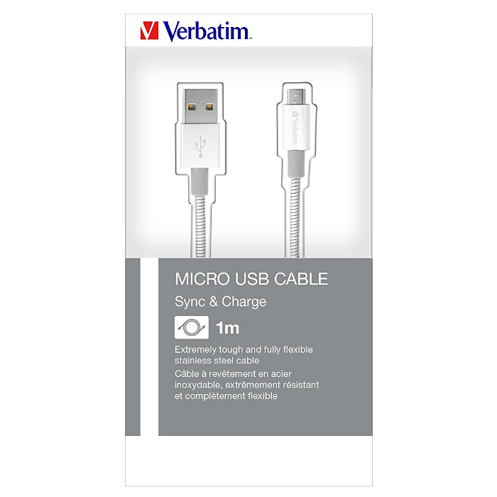 Кабель VERBATIM USB2.0 AM/Micro-BM 1м Silver (48862)
