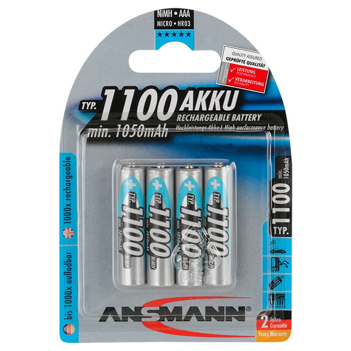 Акумулятор ANSMANN AAA 1100mAh 4шт/уп (5035232)
