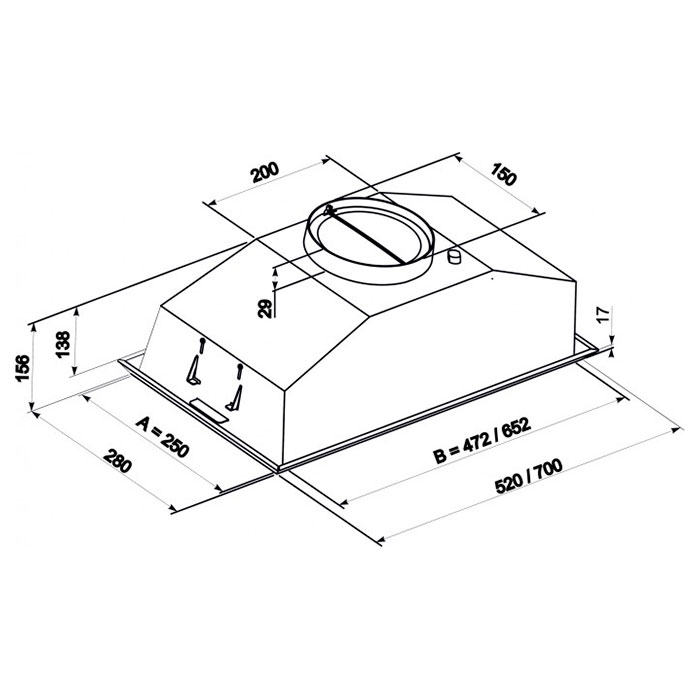 Вытяжка ELEYUS Modul 700 LED SMD 52 IS