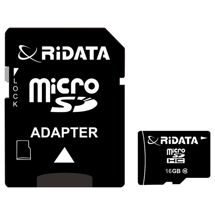 Карта пам'яті RIDATA microSDHC 16GB Class 10 + SD-adapter (FF953659)