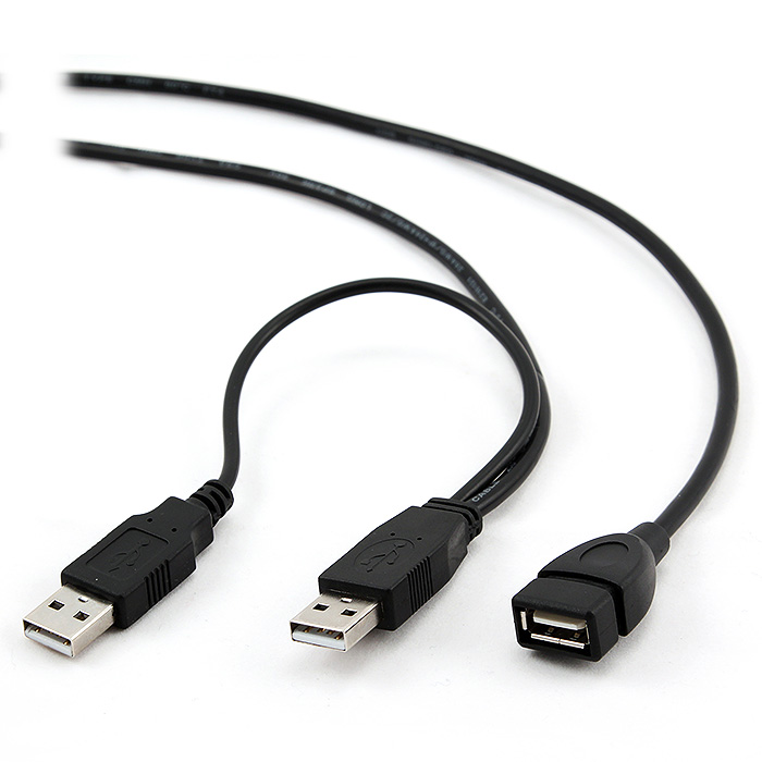 Кабель-подовжувач CABLEXPERT USB2.0 2xAM/AF 0.9м (CCP-USB22-AMAF-3)