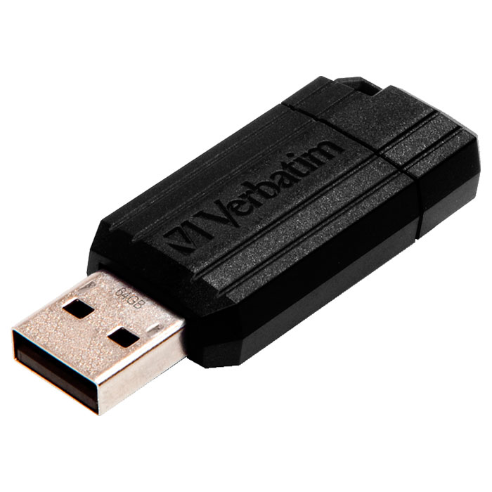 Флэшка VERBATIM Store 'n' Go PinStripe 64GB Black (49065)