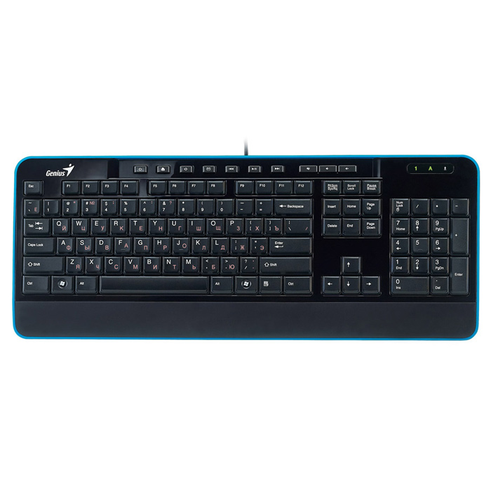 Клавиатура GENIUS SlimStar 210 USB+PS/2 Black/Blue