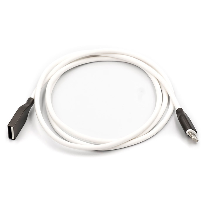 Кабель POWERPLANT USB2.0 AM/Apple Lightning Silicone White 1м (CA910724)