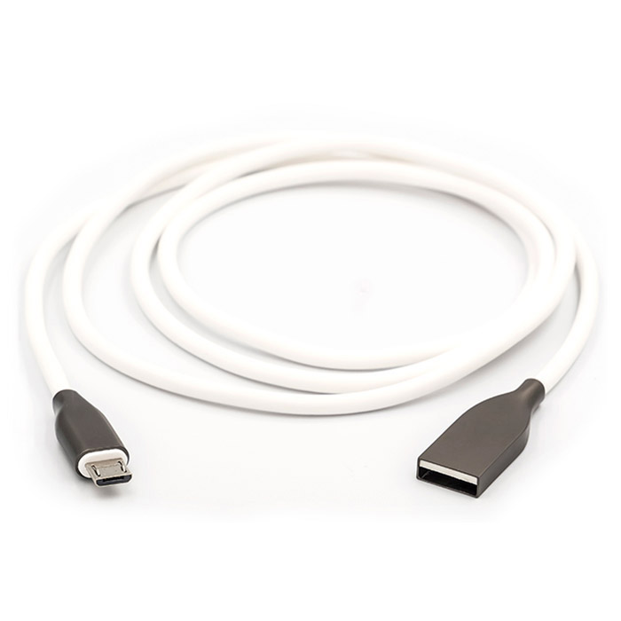 Кабель POWERPLANT USB2.0 AM/Micro-B Silicone White 1м (CA910700)