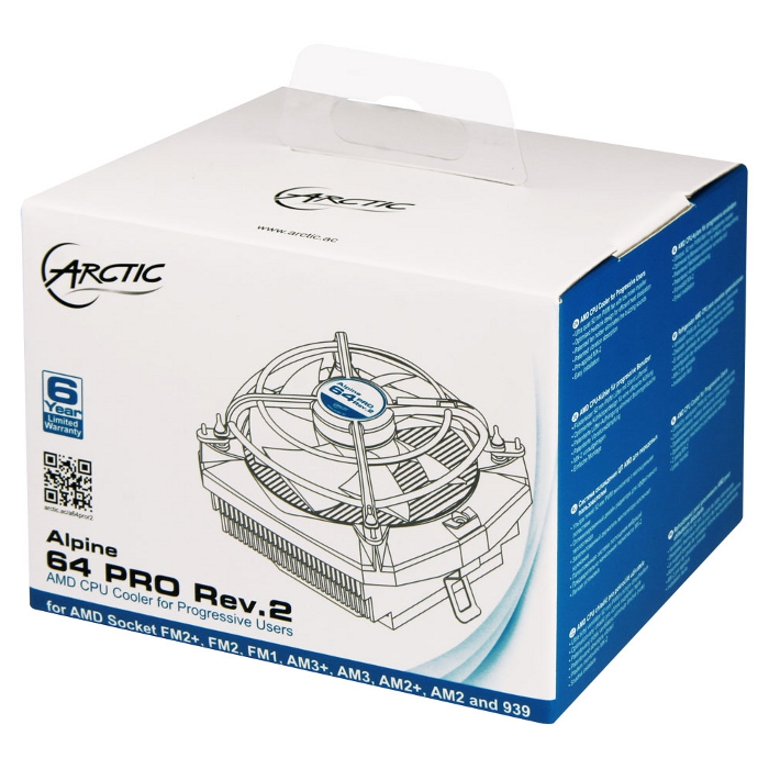 Кулер для процессора ARCTIC Alpine 64 Pro Rev.2 (UCACO-A64D2-GBA01)