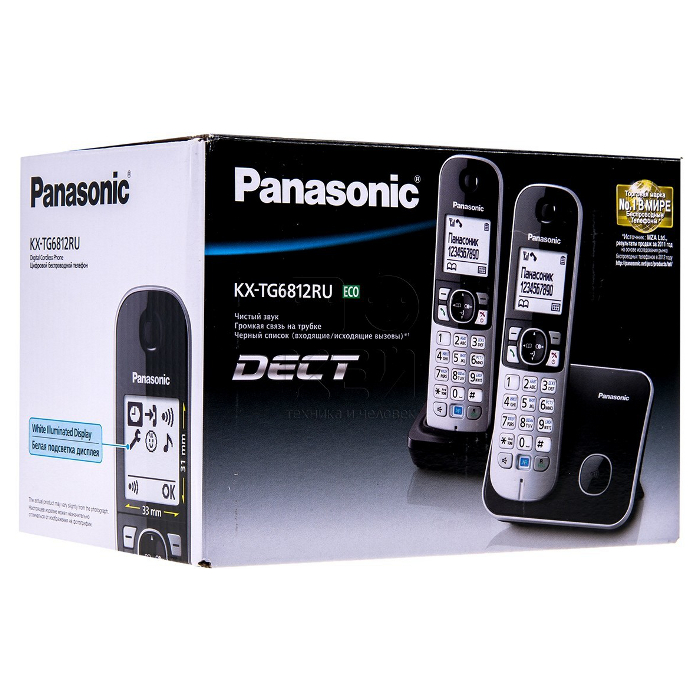 DECT телефон PANASONIC KX-TG6812 Black