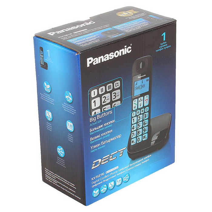 DECT телефон PANASONIC KX-TGE110 Black