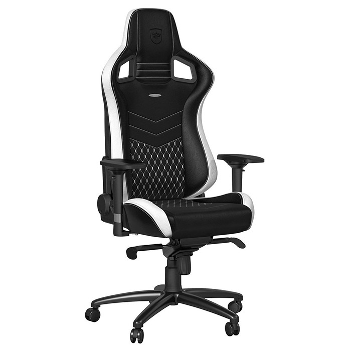 Крісло геймерське NOBLECHAIRS Epic Real Leather Black/White/Red (GAGC-034)