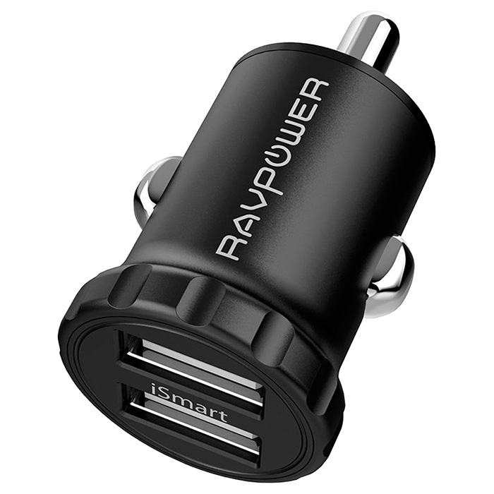 Автомобільний зарядний пристрій RAVPOWER 24W 4.8A Mini Dual USB Car Charger Black (RP-PC031)