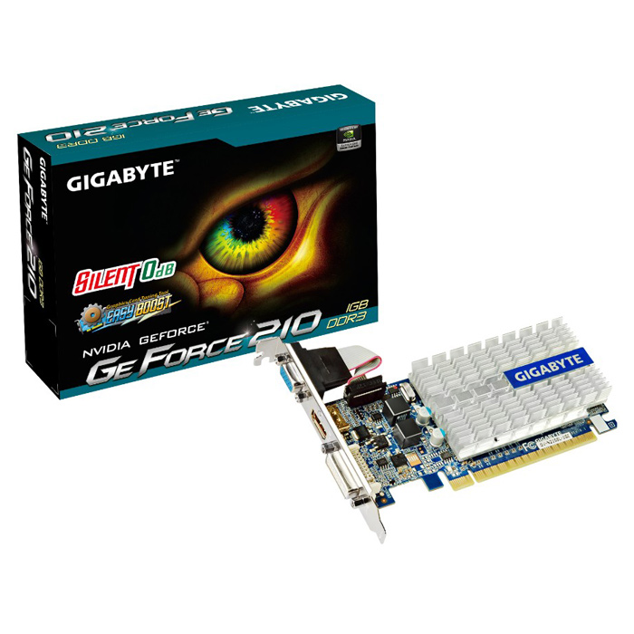 Відеокарта GIGABYTE GeForce 210 1GB GDDR3 64-bit Silent (GV-N210SL-1GI)