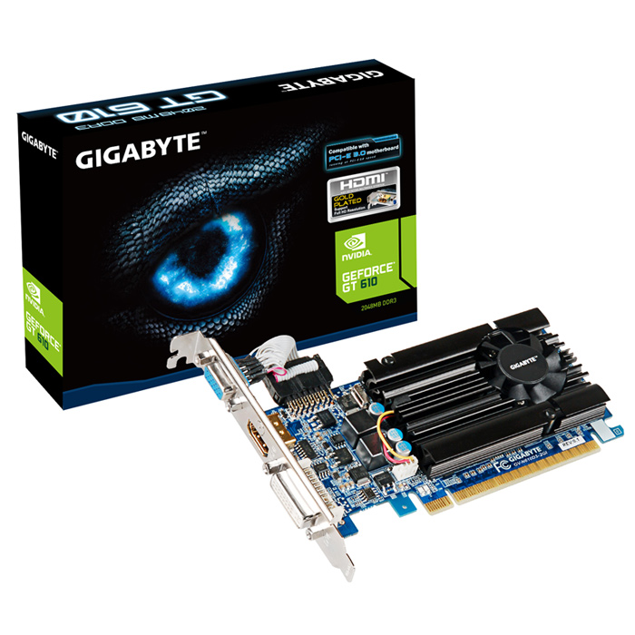 Відеокарта GIGABYTE GeForce GT 610 2GB GDDR3 64-bit (GV-N610D3-2GI)