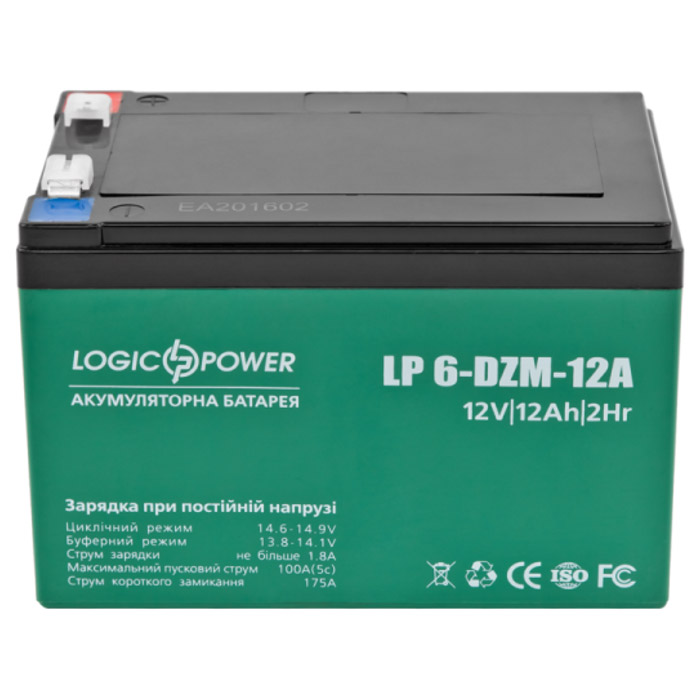 Акумуляторна батарея тягова LOGICPOWER LP 6-DZM 12 - 12 AH (12В, 12Агод) (LP3536)