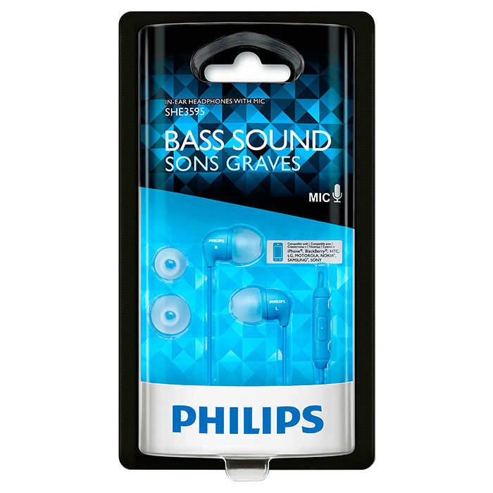 Навушники PHILIPS SHE3595 Blue (SHE3595BL/00)