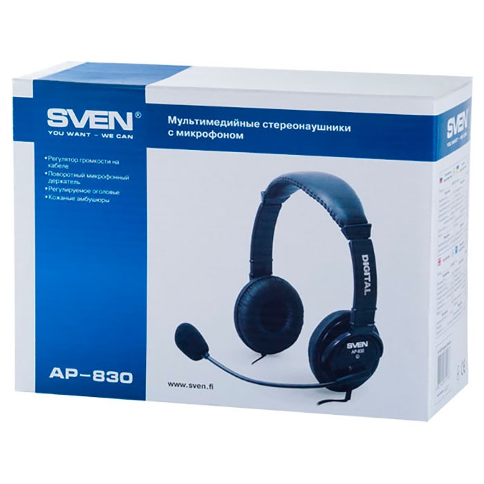 Навушники SVEN AP-830 Black (00830006)