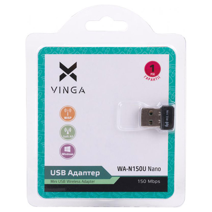 Wi-Fi адаптер VINGA WA-N150U Nano