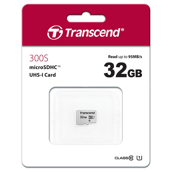 Карта памяти TRANSCEND microSDHC 300S 32GB UHS-I Class 10 (TS32GUSD300S)