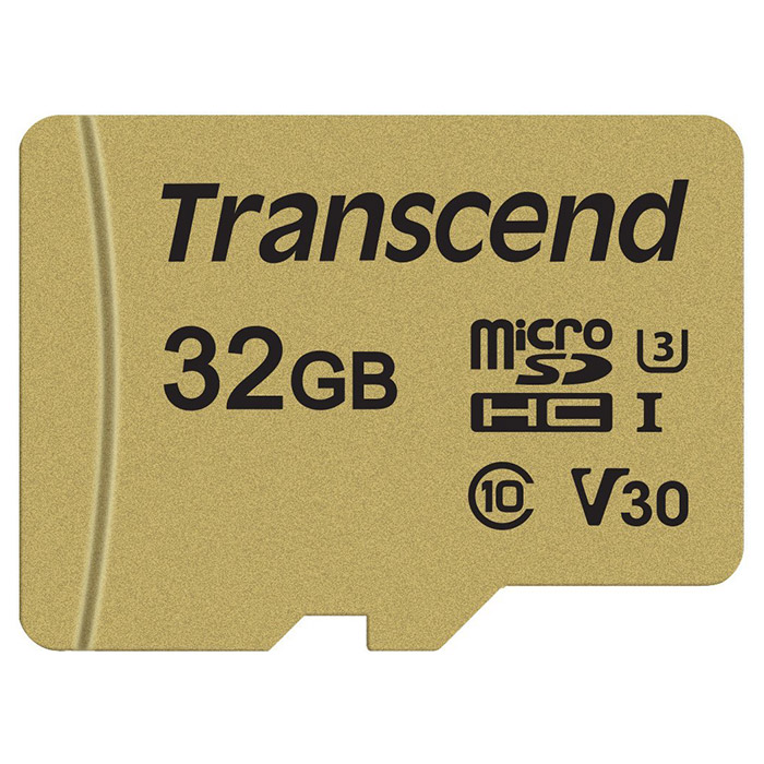 Карта пам'яті TRANSCEND microSDHC 500S 32GB UHS-I U3 V30 Class 10 + SD-adapter (TS32GUSD500S)