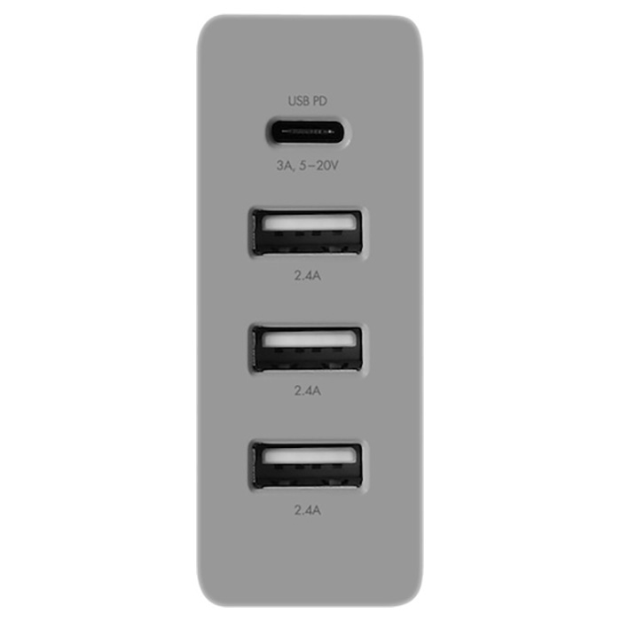 Зарядное устройство MACALLY 72W 4 Port USB-C/USB-A Wall Charger White (HOME72UC-EU)