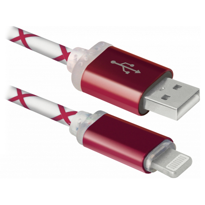 Кабель DEFENDER ACH03-03LT USB2.0 AM/Apple Lightning 1м (87552)