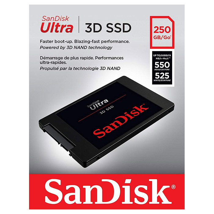 SSD диск SANDISK Ultra 3D 250GB 2.5" SATA (SDSSDH3-250G-G25)