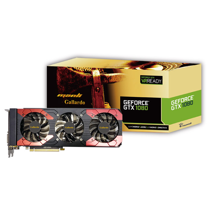 Відеокарта MANLI GeForce GTX 1080 8GB GDDR5X 256-bit Gallardo (M-NGTX1080G/5RGHDPPP-F378G)