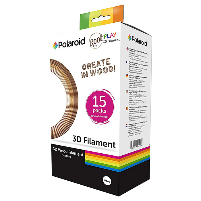 Пластиковый материал (филамент) для 3D принтера POLAROID PLA 1.75mm Wood (3D-FP-PL-2501-00)
