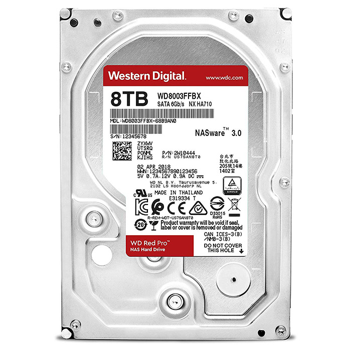 Жёсткий диск 3.5" WD Red Pro 8TB SATA/256MB (WD8003FFBX)