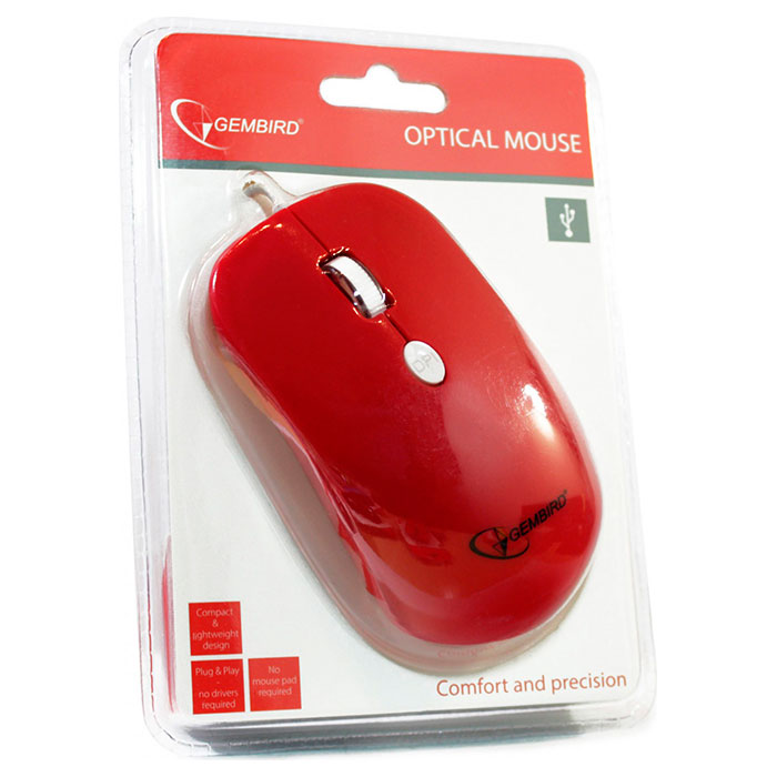 Мышь GEMBIRD MUS-102 Red
