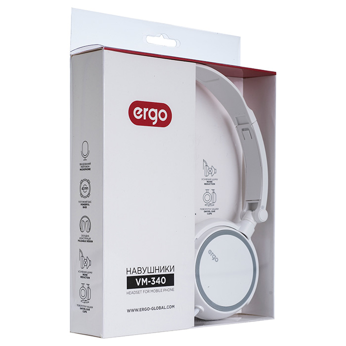 Навушники ERGO VM-340 White
