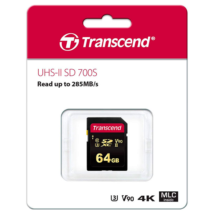Карта памяти TRANSCEND SDXC 700S 64GB UHS-II U3 V90 Class 10 (TS64GSDC700S)
