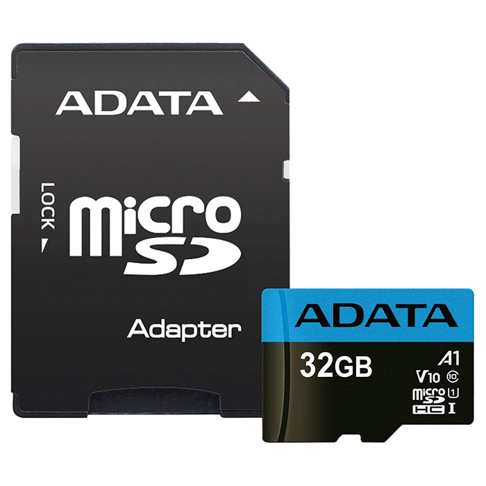 Карта памяти ADATA microSDHC Premier 32GB UHS-I V10 A1 Class 10 + SD-adapter (AUSDH32GUICL10A1-RA1)
